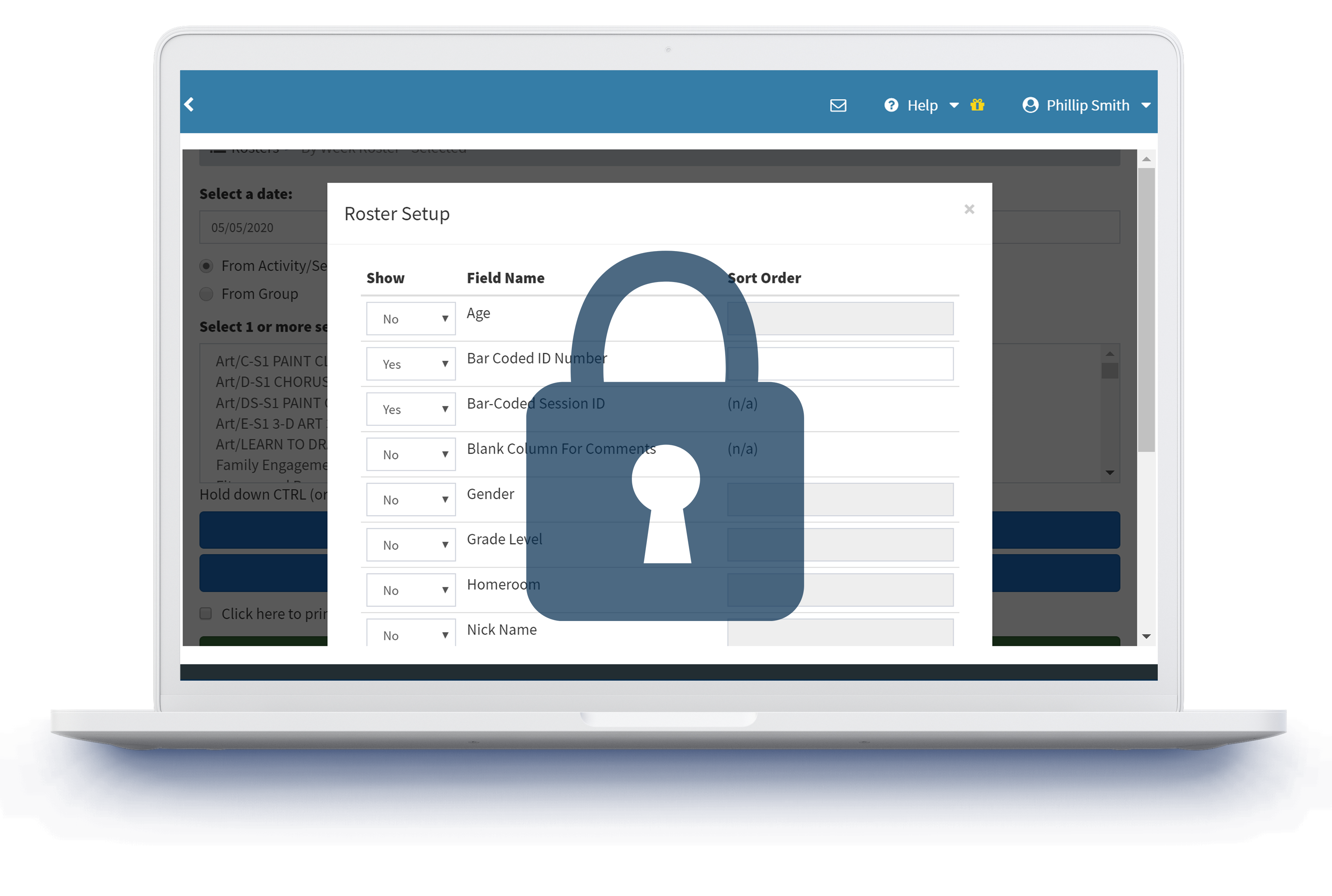 AS21 Student Roster Information Secure_Lock on a McBook