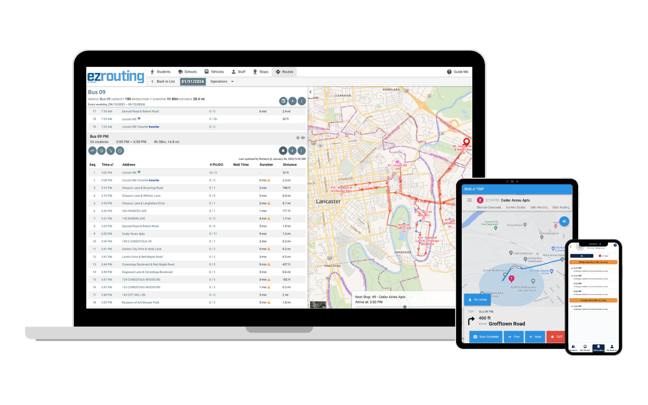 EZRouting + SafeDriver360 + EZ A2B - Route 09 PM