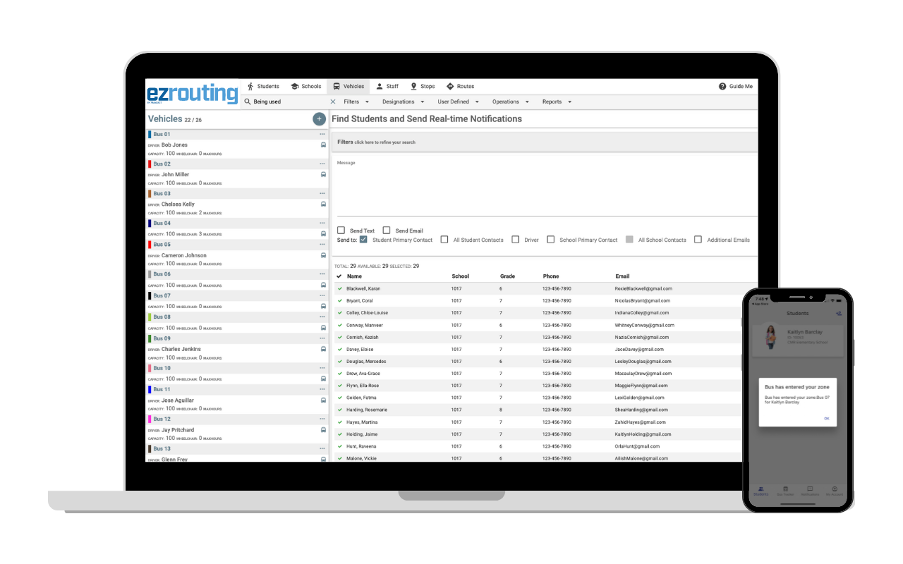 BusQuest and EZRouting - Notifications