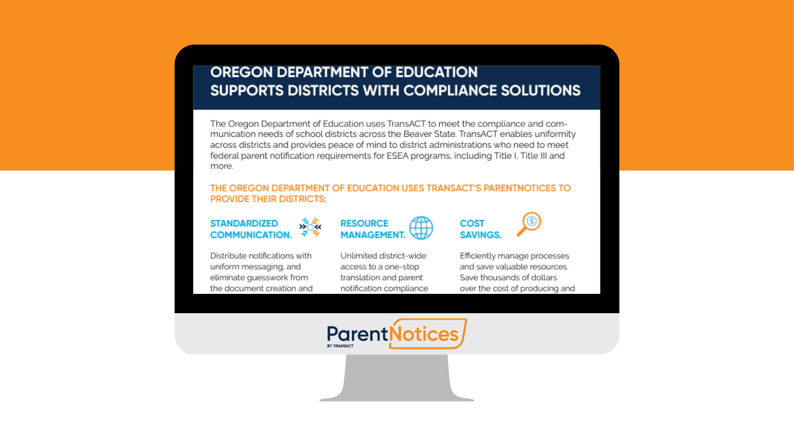 How the Oregon Department of Education Supports LEAs with TransACT Parent Notices