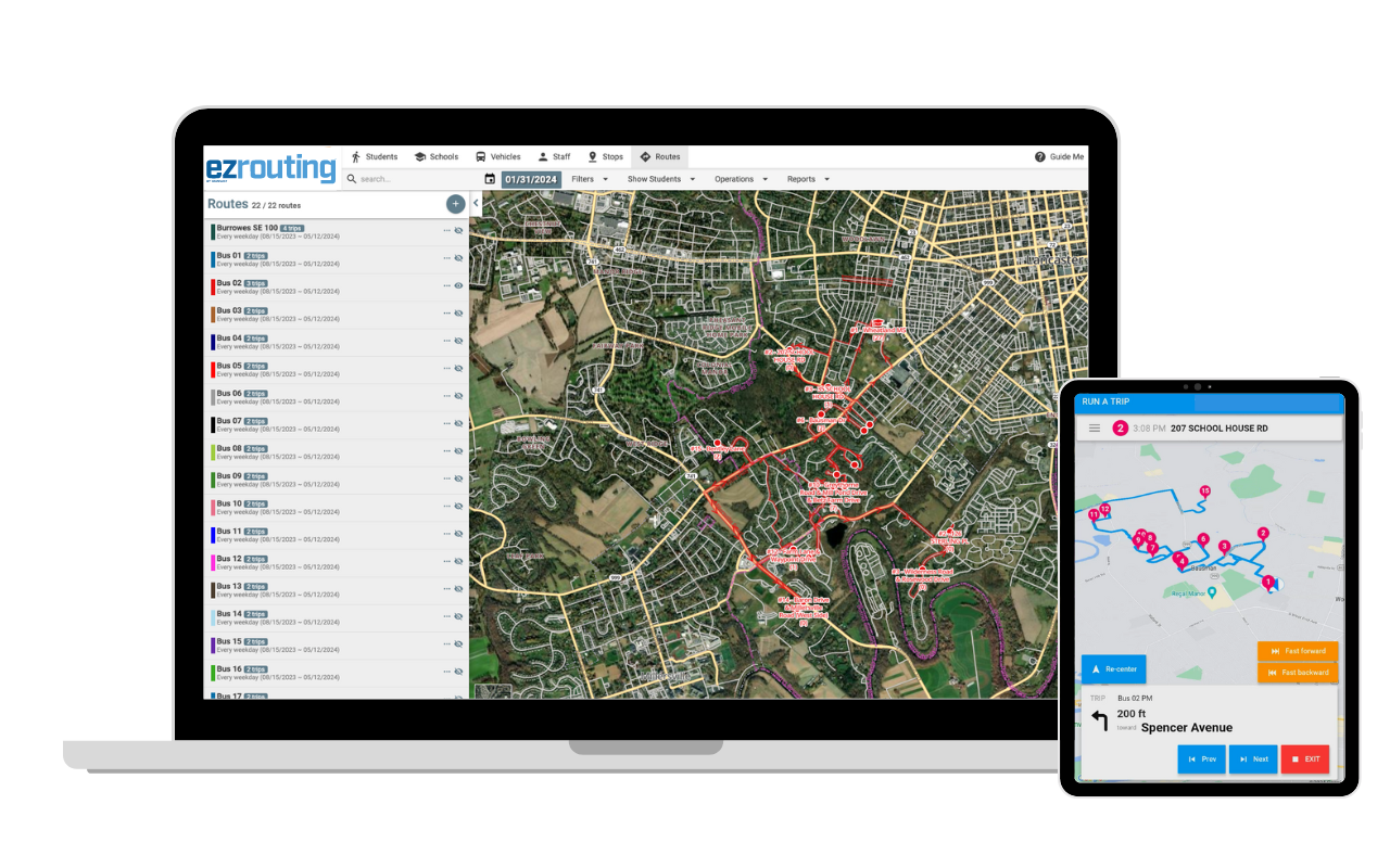 SafeDriver360 + EZRouting - Street Map View